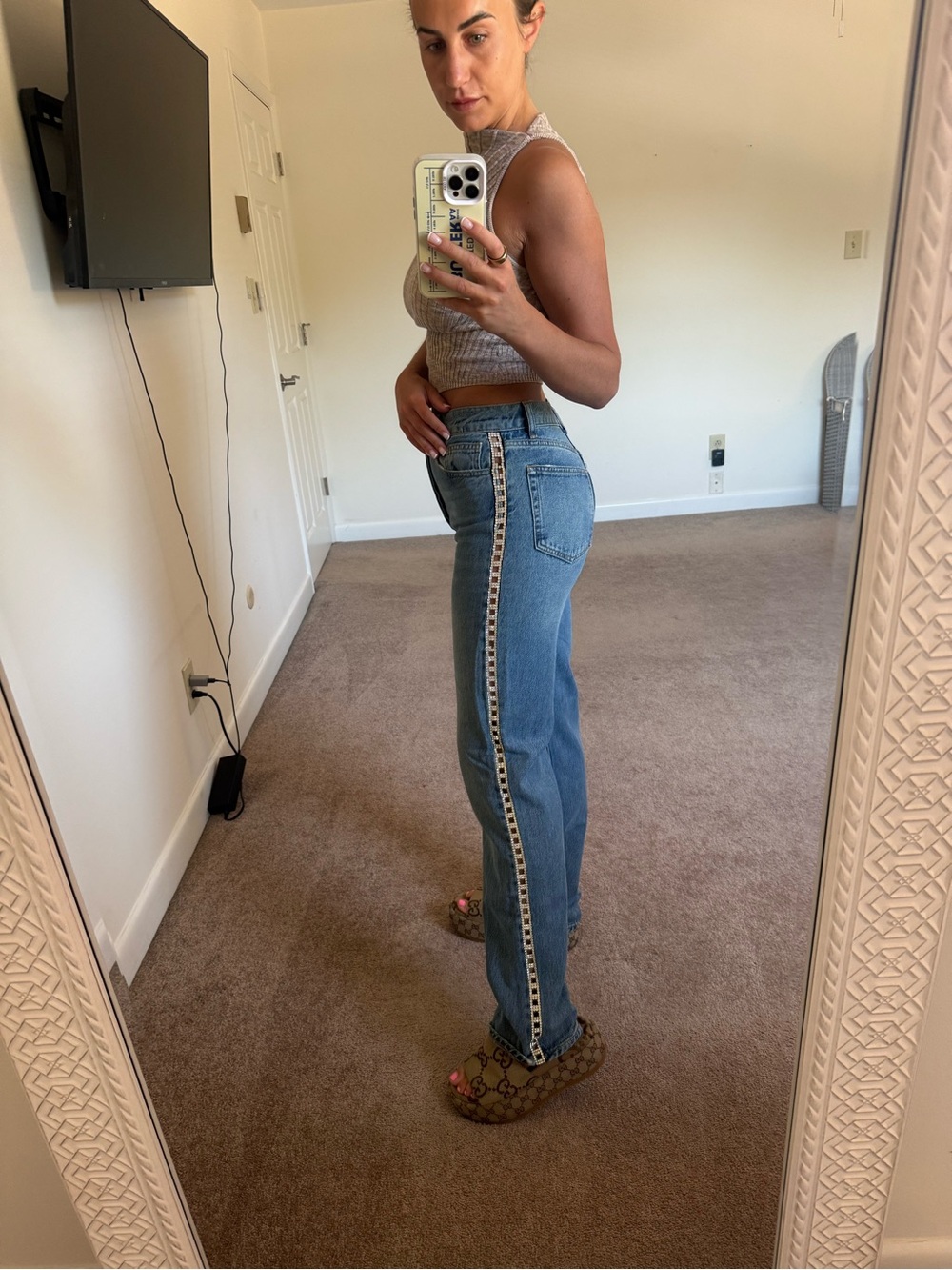 Reformation Crystal High Rise Straight Long Jeans Maldives - Size 27 - Picture 10 of 14